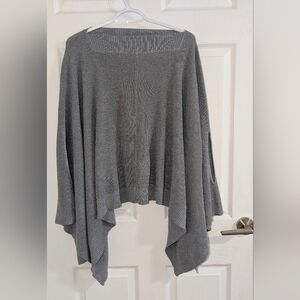 Lululemon Forward Flow Cape Knit Textured Wrap Poncho Sweater Grey  OS Cashmere